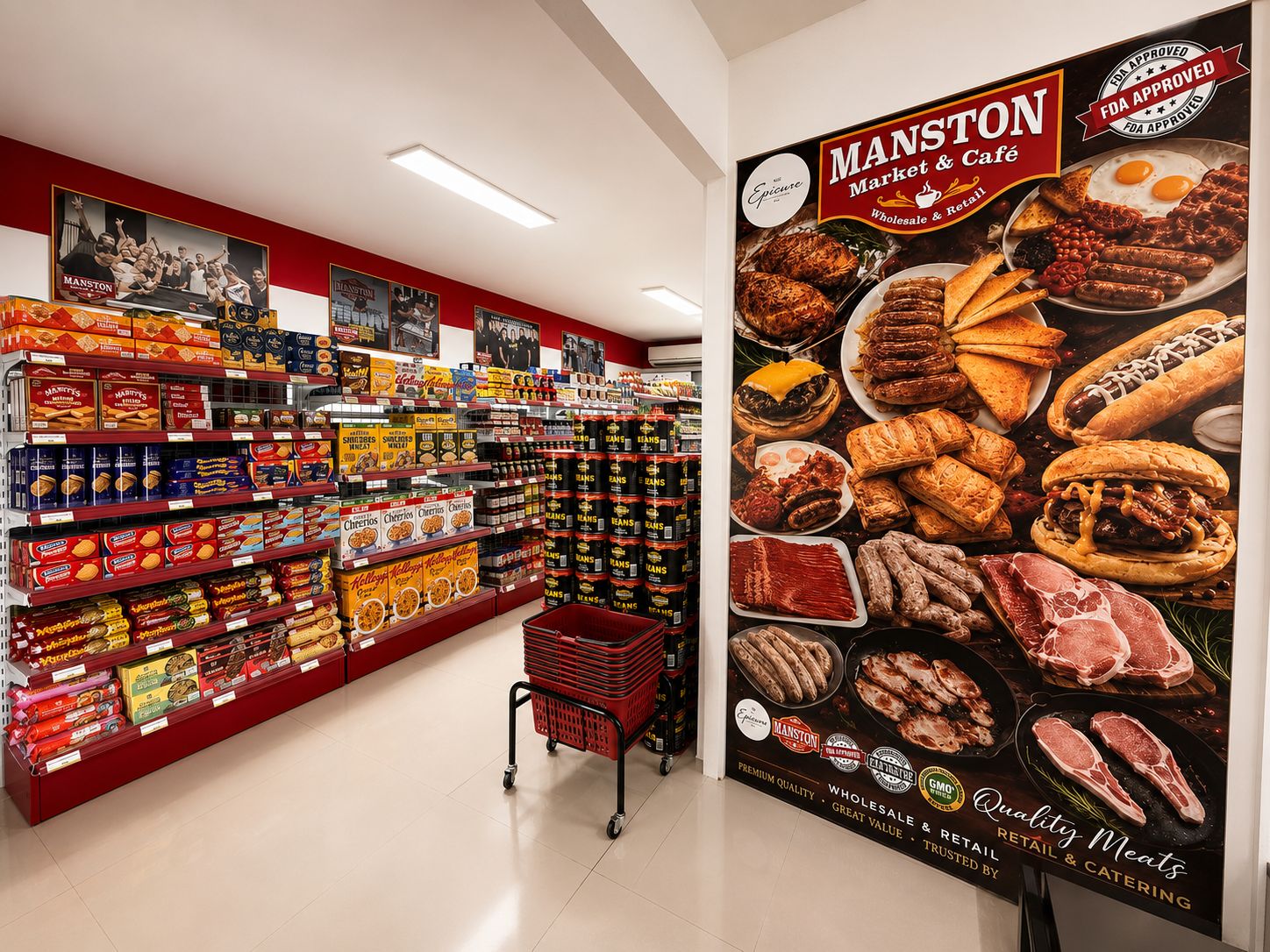 Freezers stocked with freshly made meats and frozen goods